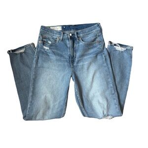 GAP Blue High rise Cigarette Slim Straight Distressed Jeans Size US 28 or US 6R